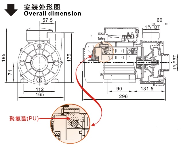 欧洲款WTC-M系列循环泵安装外形图