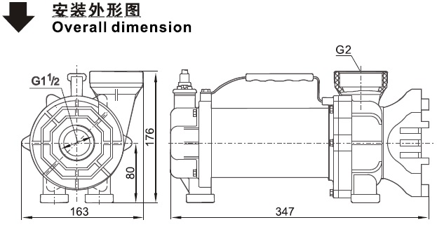 SOL系列潜水泵的安装外形图