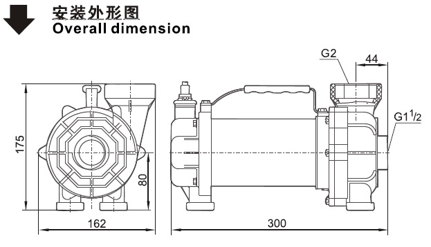 JKH系列潜水泵的安装外形图
